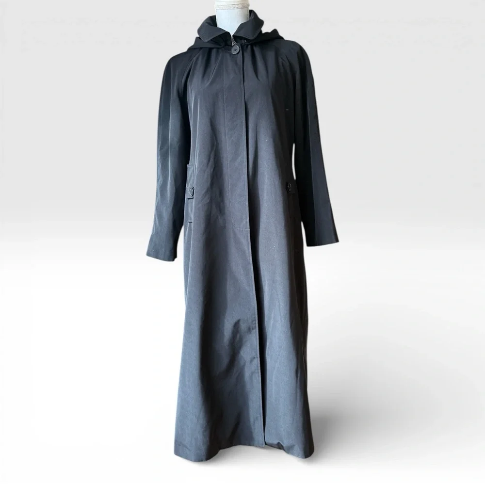 VTG London Fog Women's Black Lightweight Trench Coat - Picture 2 of 13